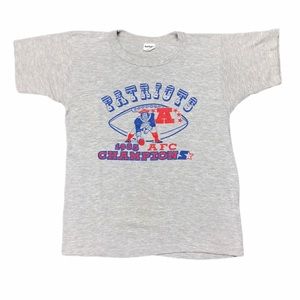 Vintage 80s New England Patriots 85 AFC Champs Tee